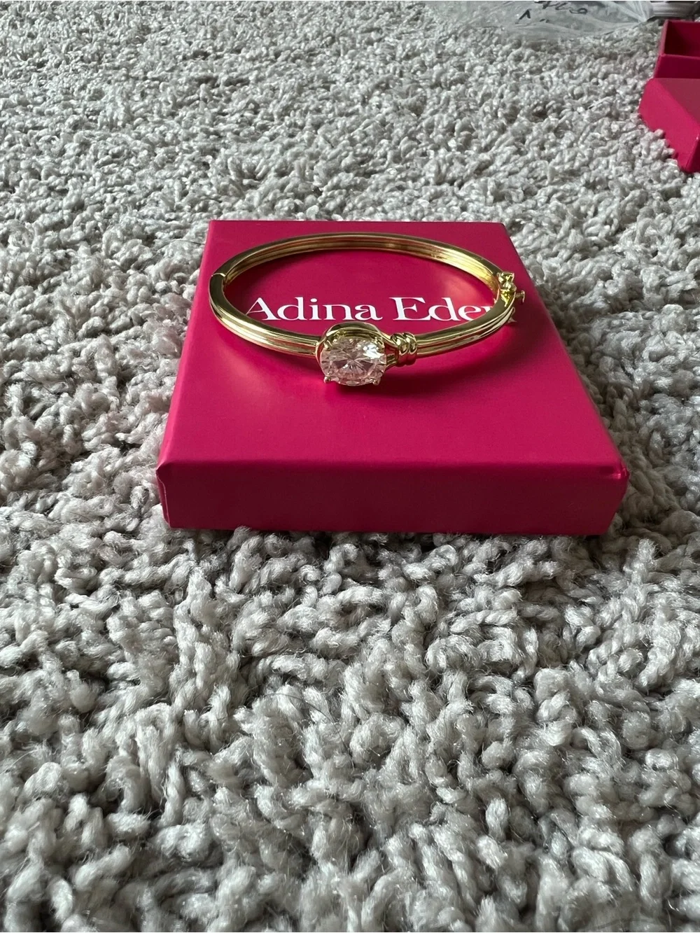 Adina Eden Moissanite Bezel Oval Stone Bangle